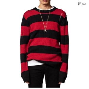 Zadig & Voltaire Mens  Bensti Stripes Wool-Blend Sweater